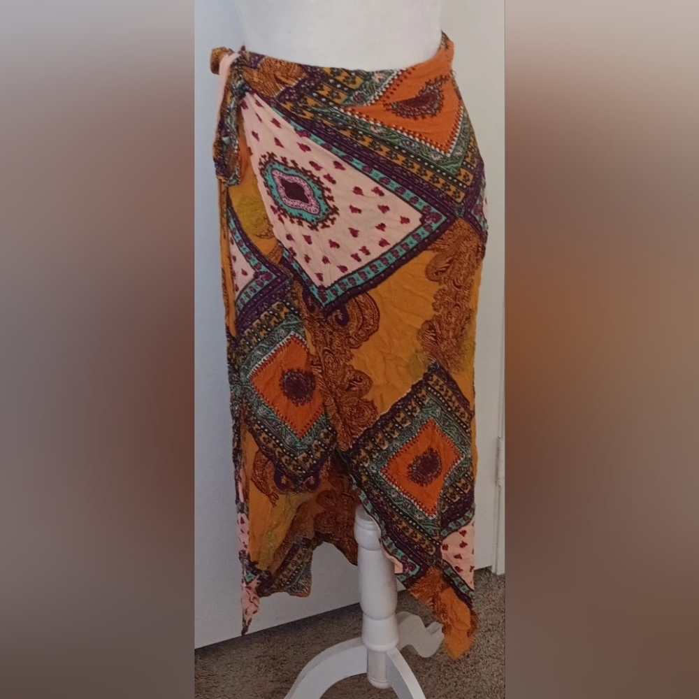 Bohemian Wrap Maxi Skirt - Multicolor